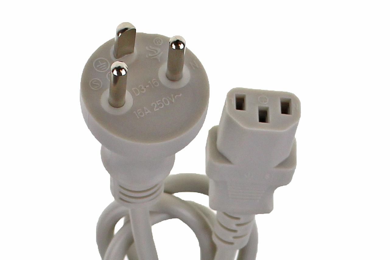 Mercodan DK power cable Grey 1.8m, Straight appliance plug