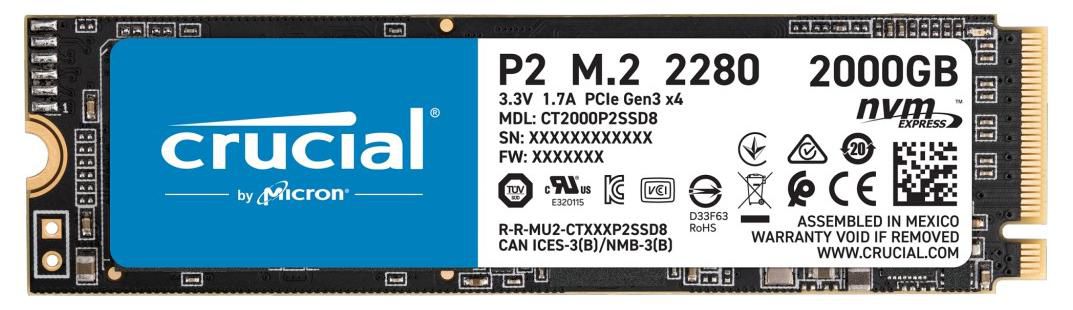 2TB M.2 M-Key 2280 (NVMe 3x4 