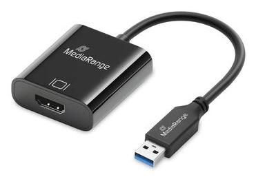 MediaRange USB-A to HDMI Audio and Video Converter, 20cm black