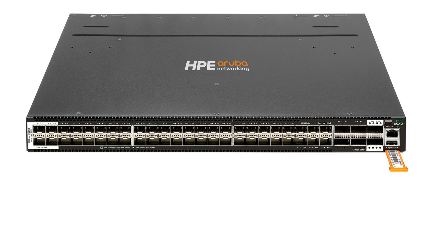HPE Aruba 8360-48Y6C v2 48p 25G SFP/+/28 - JL704C