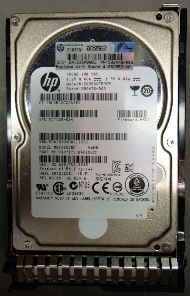 DRV HD 600GB 6G SAS 10K 2