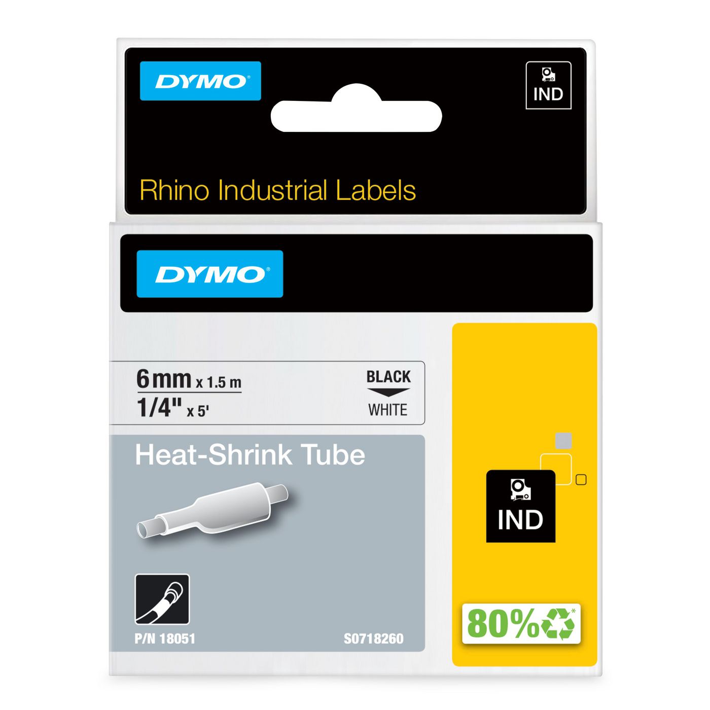 DYMO RHINO Heat shrink tubes 6mm x 1,5m