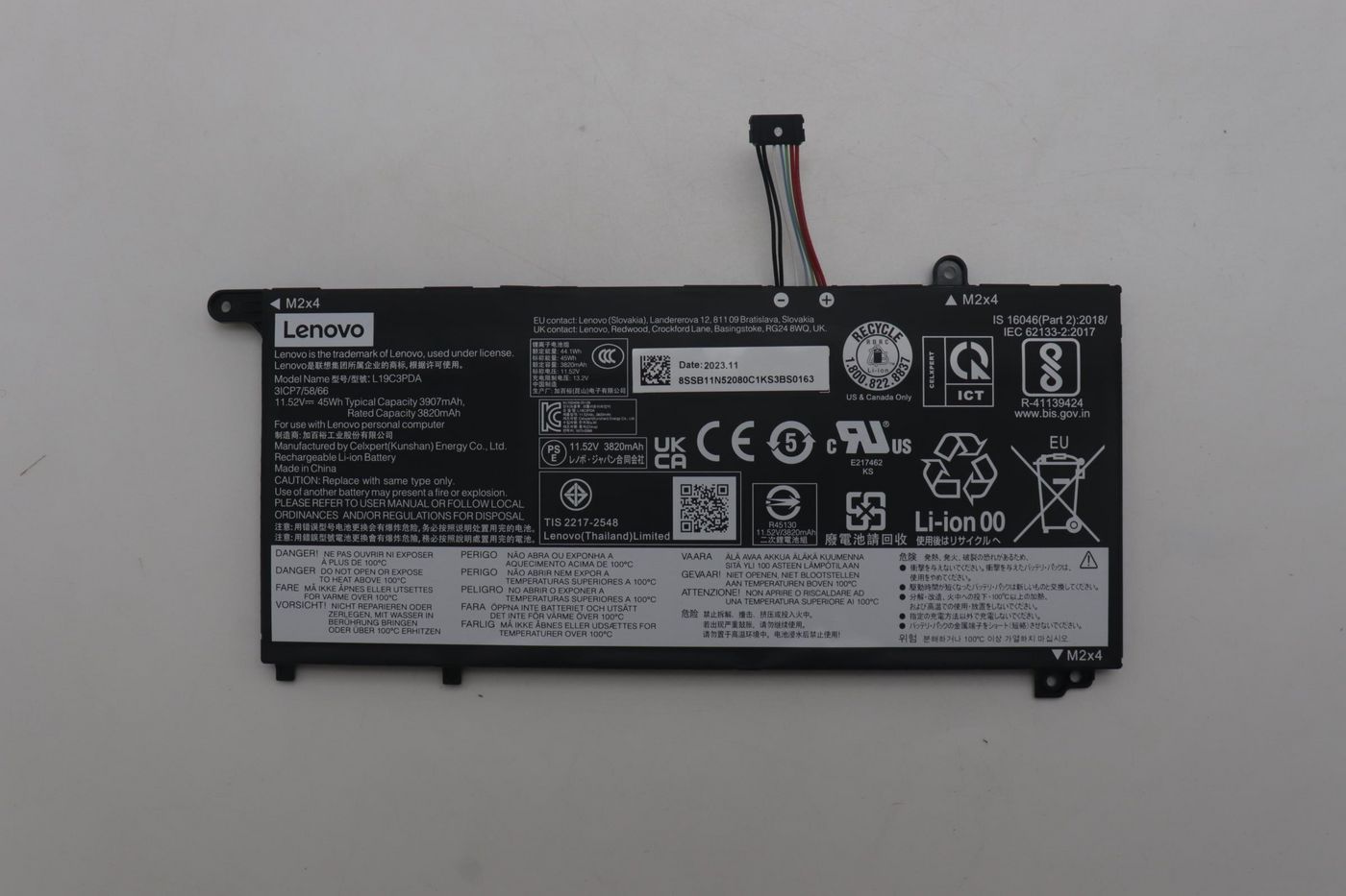 3-cell 45Wh notebook battery