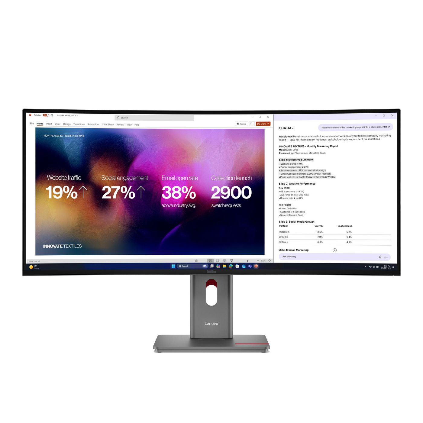 Thinkvision P40Wd-40 Monitor - 64B4XAR1EU