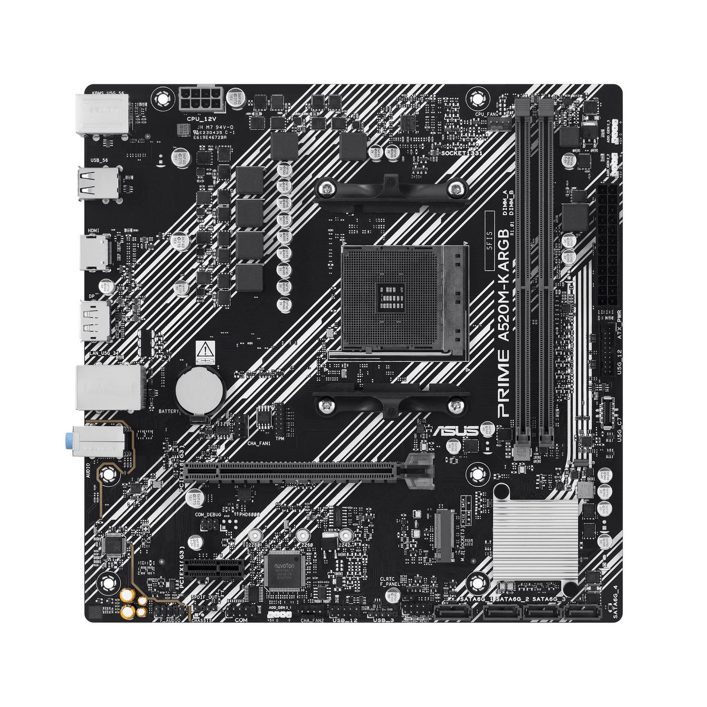 ASUS PRIME A520M-K ARGB AM4 DDR4 MB - 90MB1R00-M0EAY0