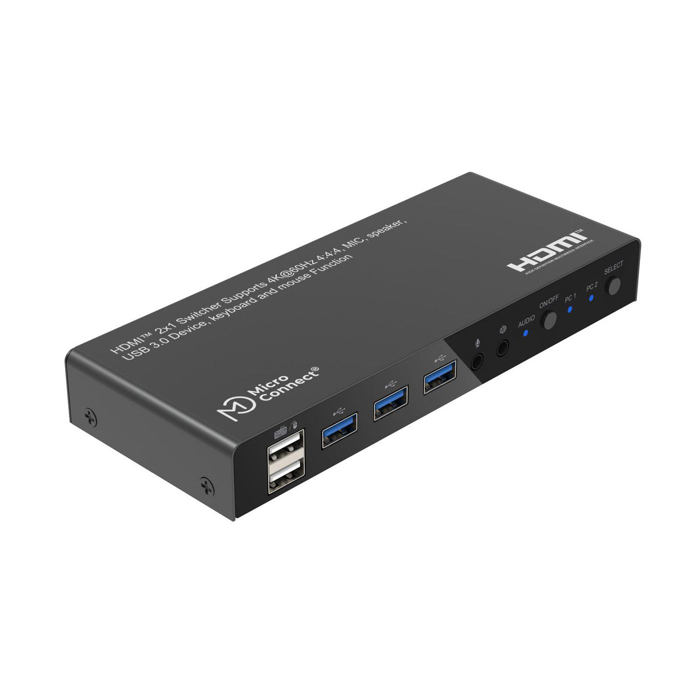 4K@60Hz HDMI KVM switch, 2x1