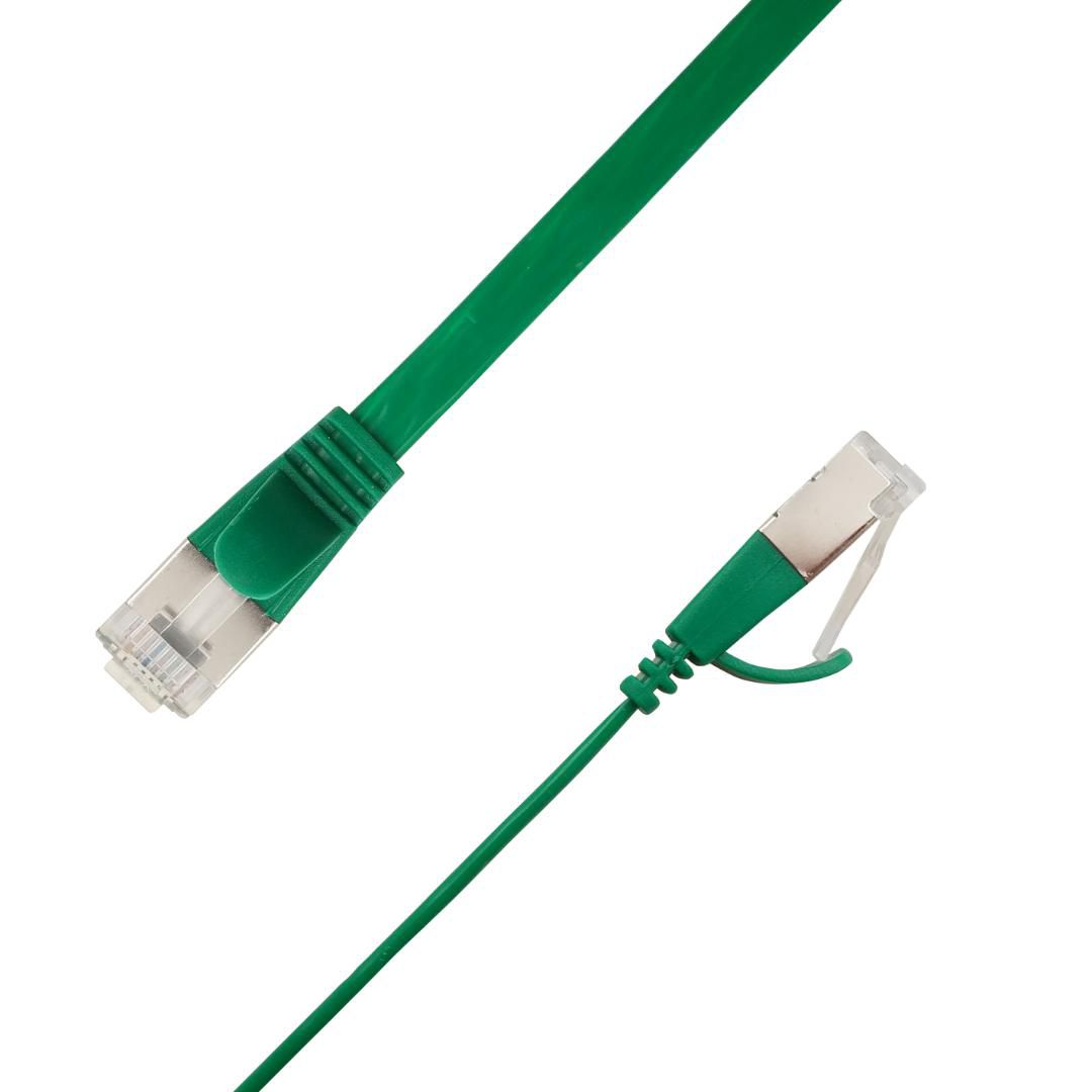 Flat U/FTP Cat6A Green 5m AWG