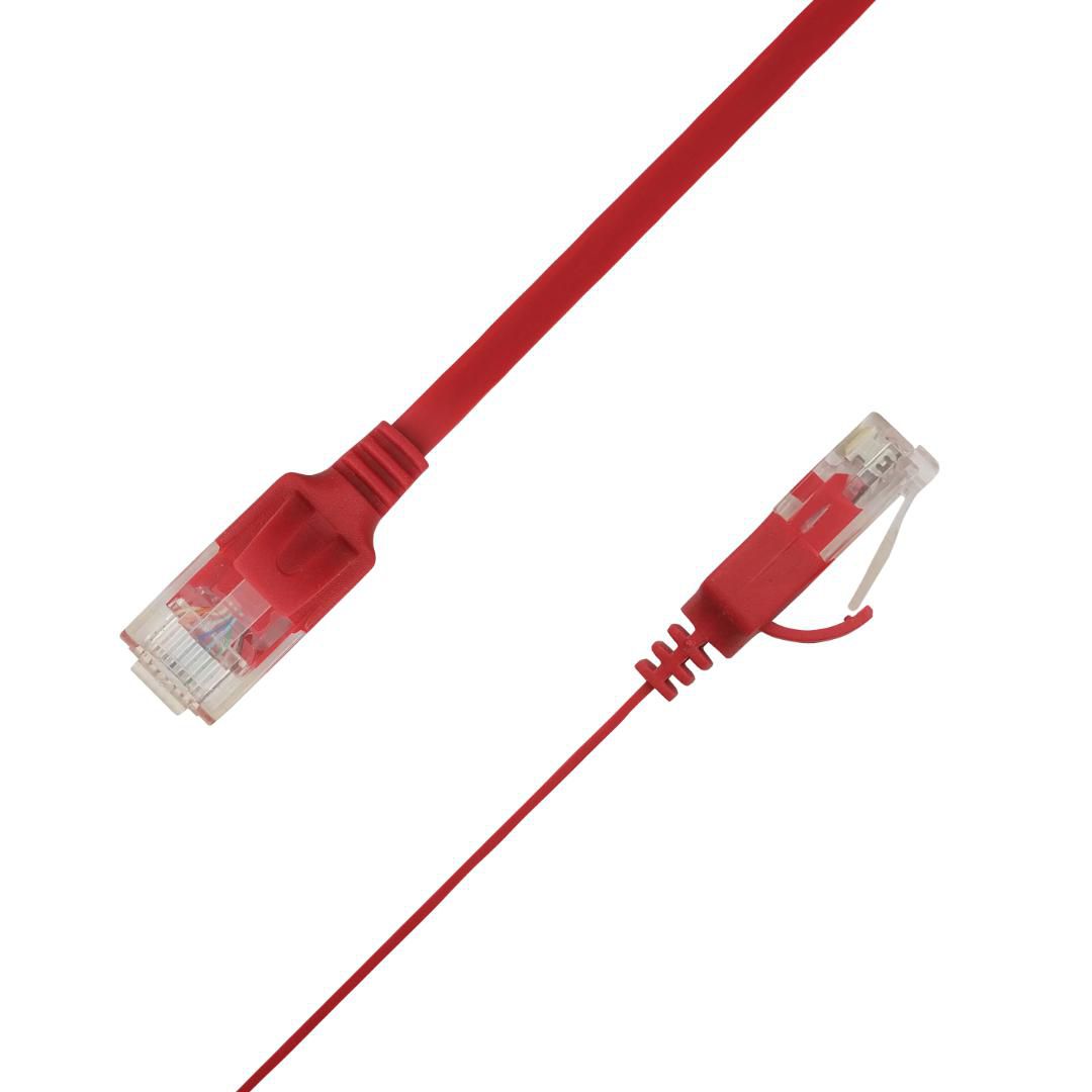 Flat U/UTP Cat6A Red 4m AWG