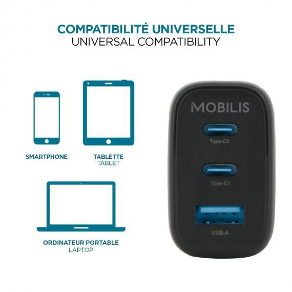 Wall Charger 65W 2 USB C+1 USB A GaN - 001364