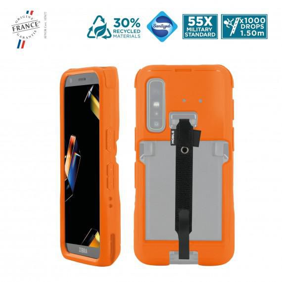 PROTECH CASE HI-VIS ORANGE+HSTR F/ ZEBRA TC501 PANTONE 021C SOFT - 052071