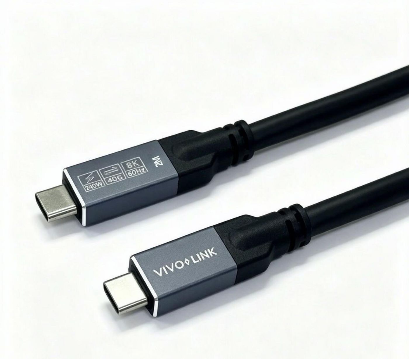 Vivolink USB-C to USB-C Cable 2m - USB4, 40Gbps, 240W PD, 8K,