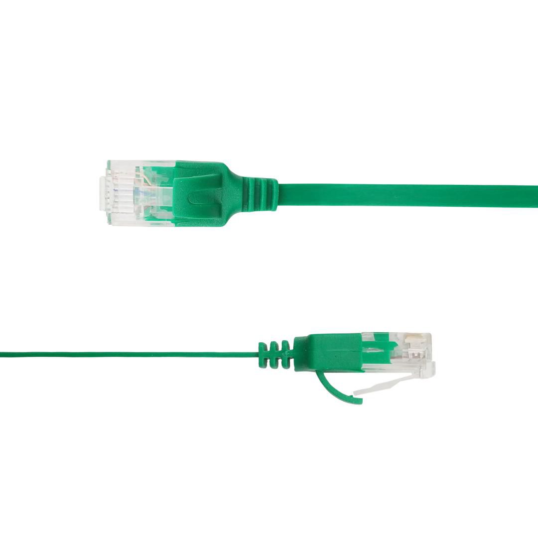 Flat U/UTP Cat6A Green 3.5m