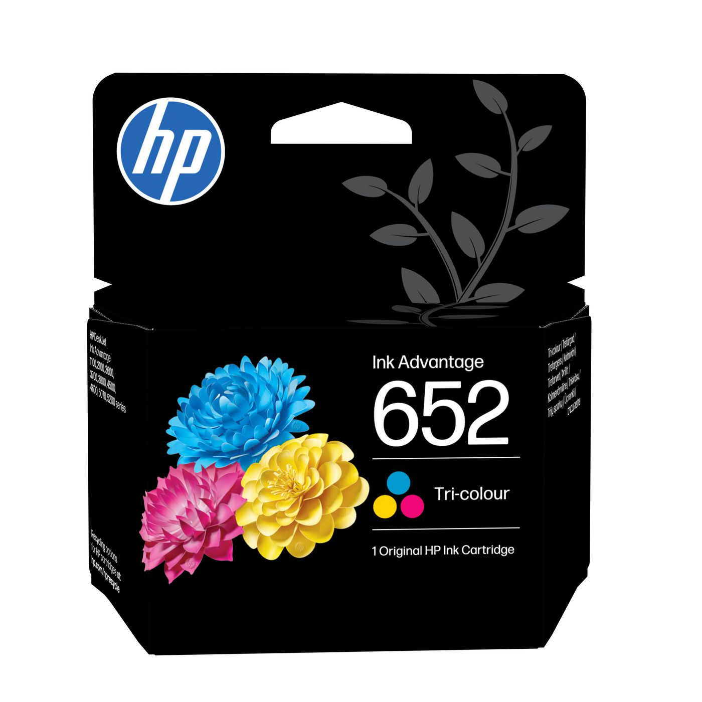 HP Ink 652 Black 652, Original, Pigment-based