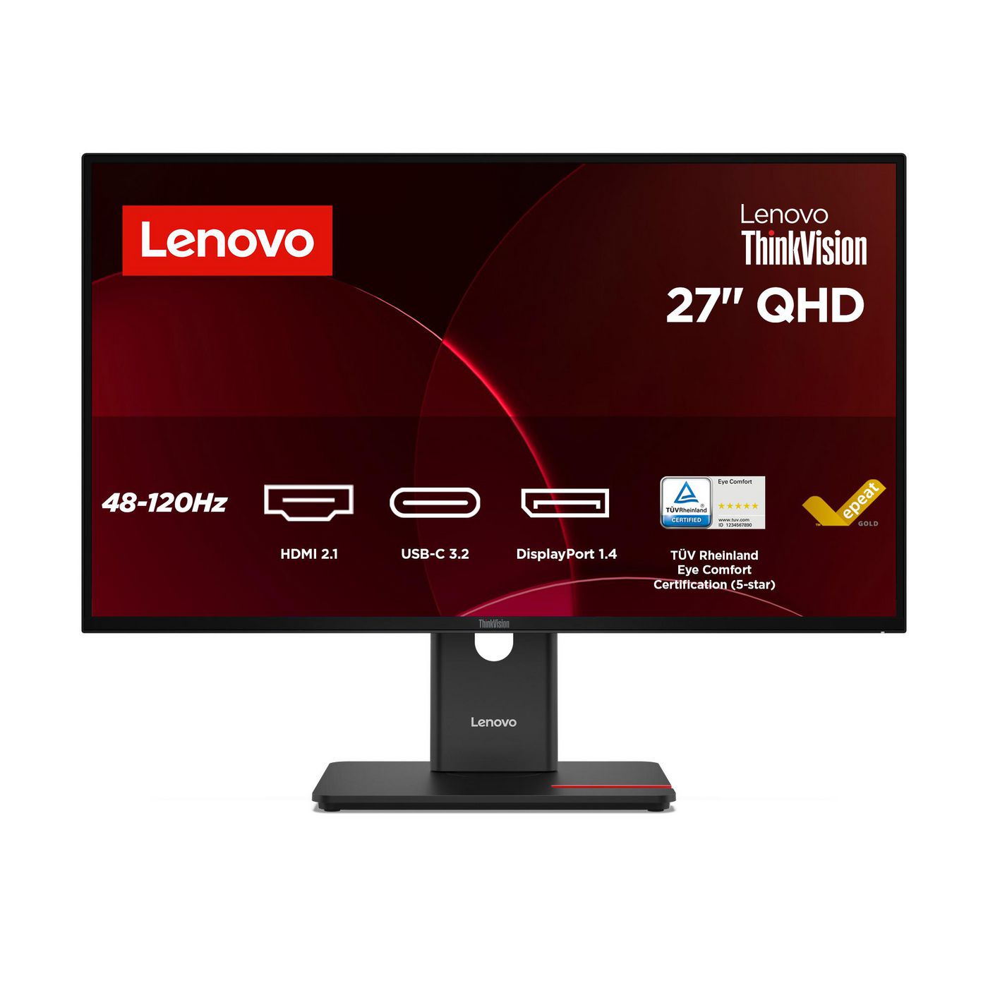 Lenovo ThinkVision T27Q-40 27 IPS 2560 x 1440 (2K) HDMI DisplayPort 120Hz