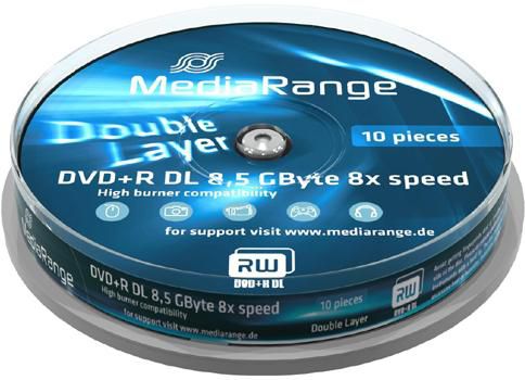 MR466 DVD+R MediaRange 8.5GB  10pcs 