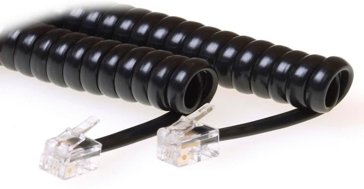 Coiled Cable - Rj10-rj10 M/m - 4m Black