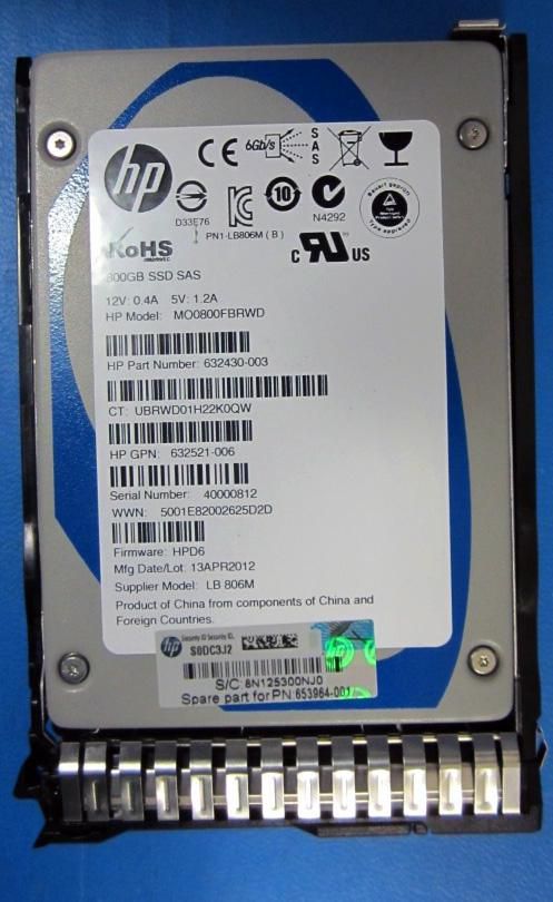 800GB 6G SFF MLC SC SSD