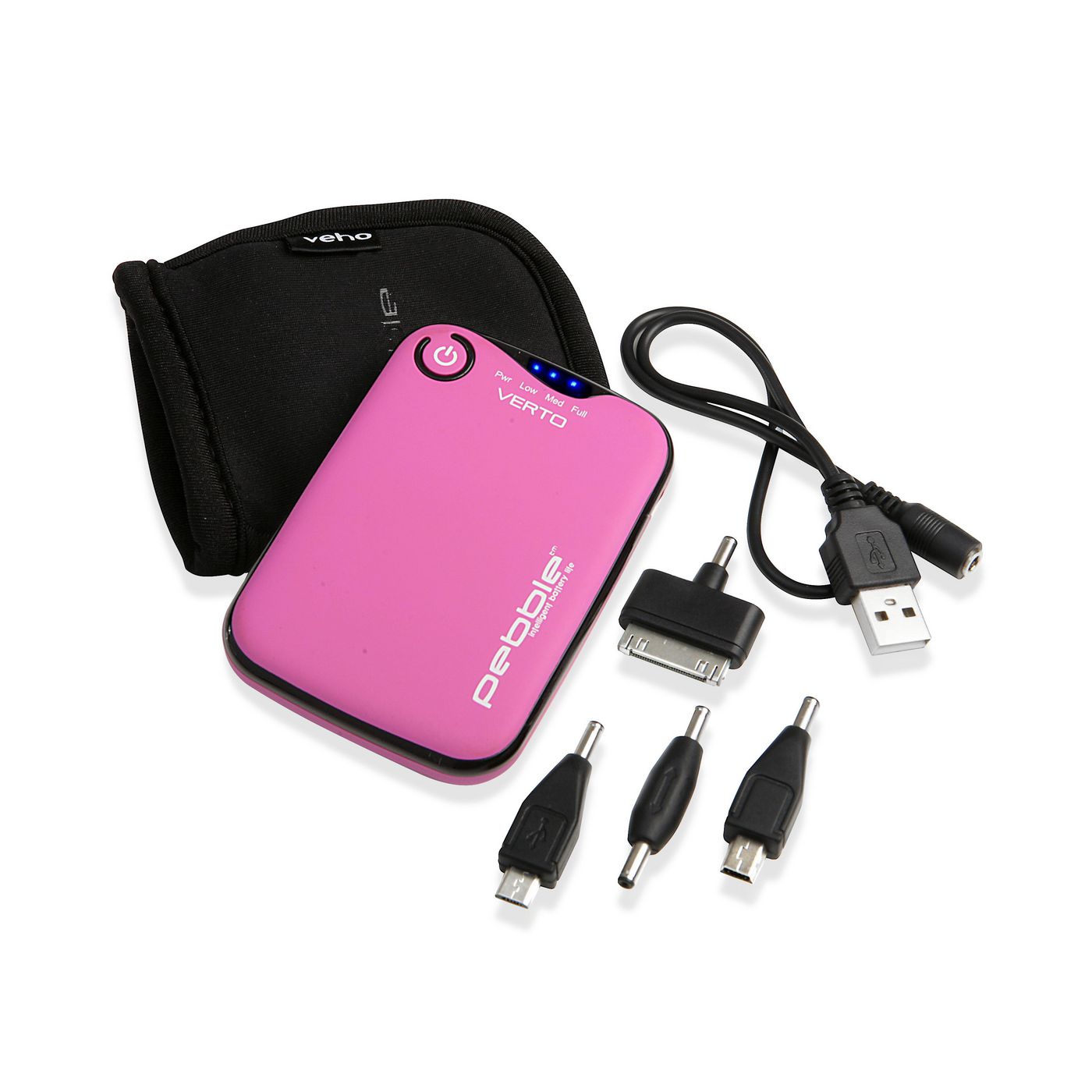 Pebble Verto Portable Battery Back Up Power 3700mah Pink (vpp-201-cp)