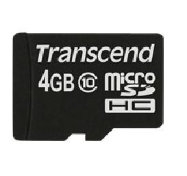 Transcend TS4GUSDC10 4GB MICRO SDHC10NOBOX+ADAPTER 