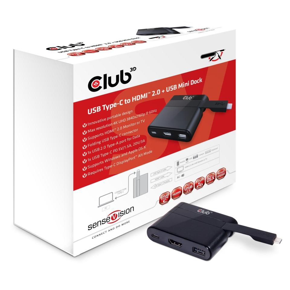 Club3D CSV-1534 adaptor USB 3.0 Typ C   HDMI 
