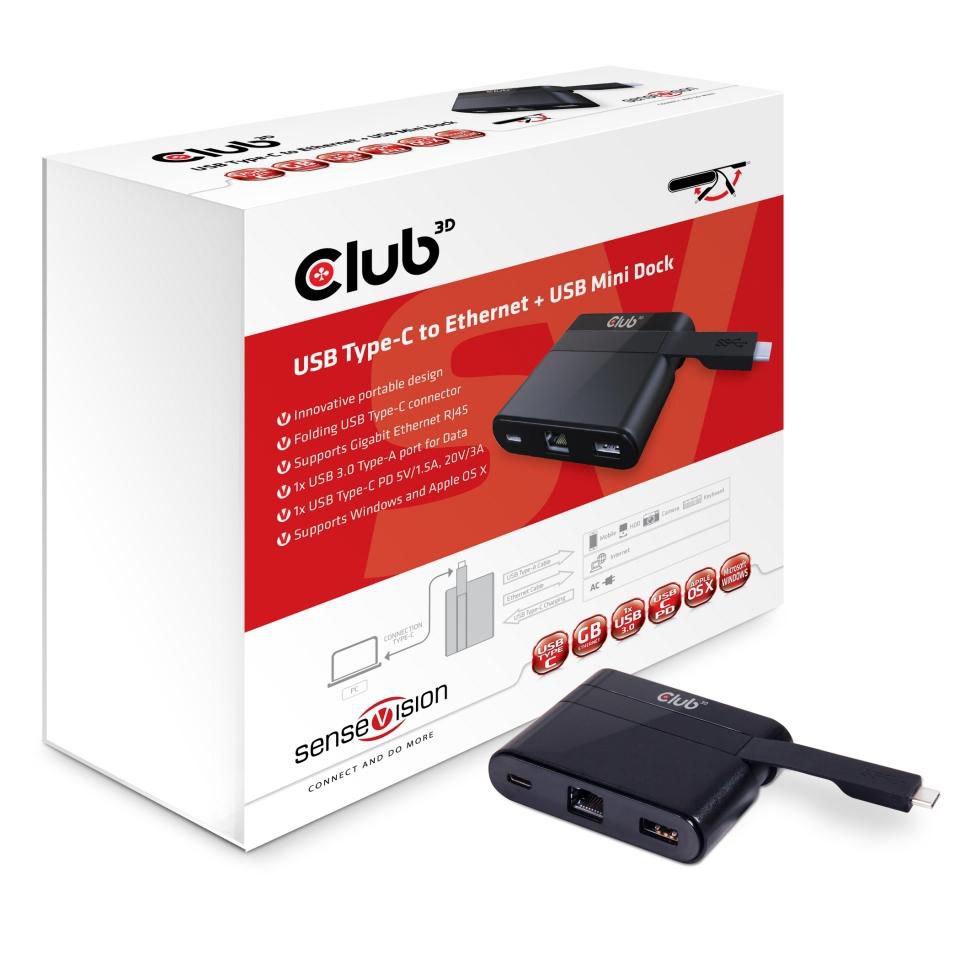 CLUB3D Club 3D MINI USB 3.0 TYPE C DOCKING STATION
