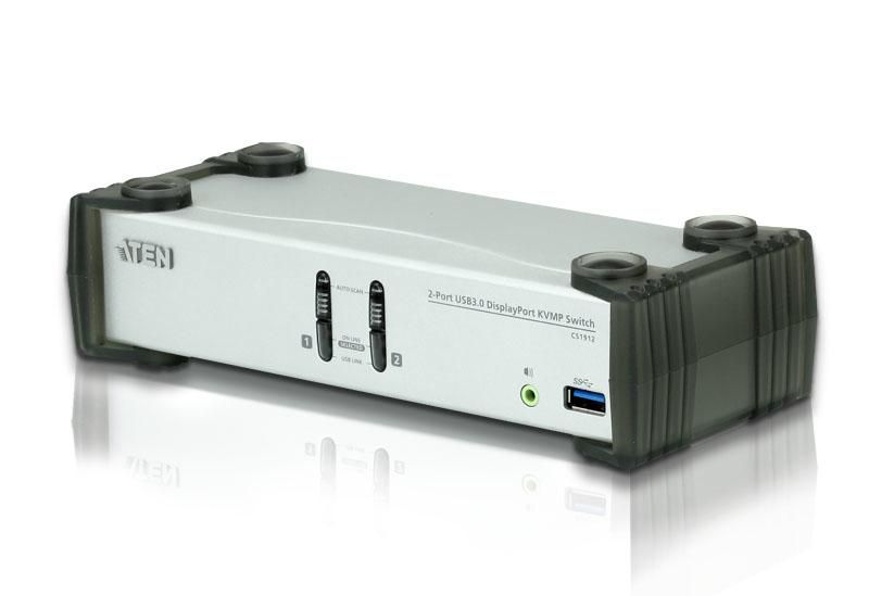 2-port USB 3.1 Gen 1 DisplayPort 1.1 KVMp Switch With Speaker (KVM Cables Included)