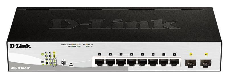D-Link DGS-1210-08P 8-port 101001000 Gigabit 