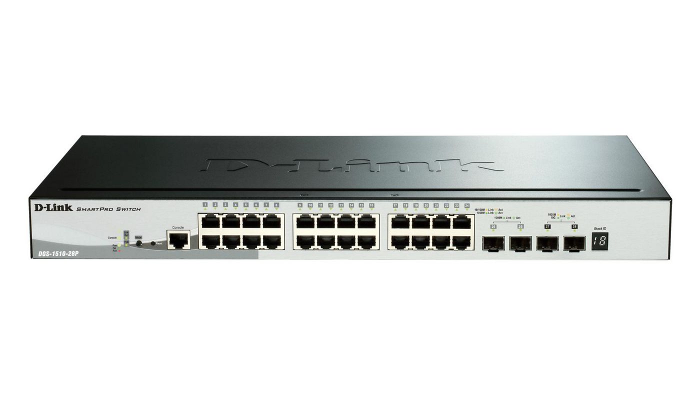 D-Link DGS-1510-28PE W127034624 28-Port Gigabit Stackable 