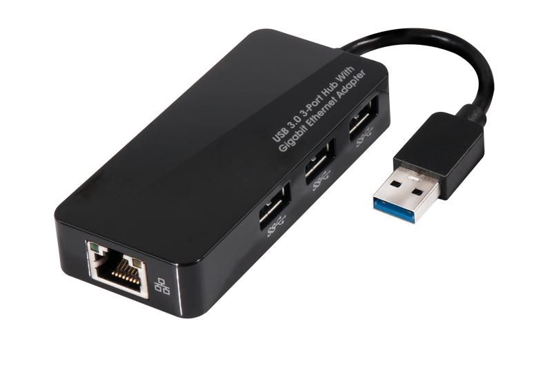 Club3D CSV-1430 USB 3.0 Hub 3-Port wGbE 