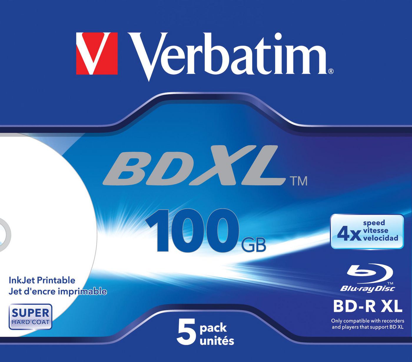 Verbatim 43789 BD-R XL 100GB 4X, 5 pack 