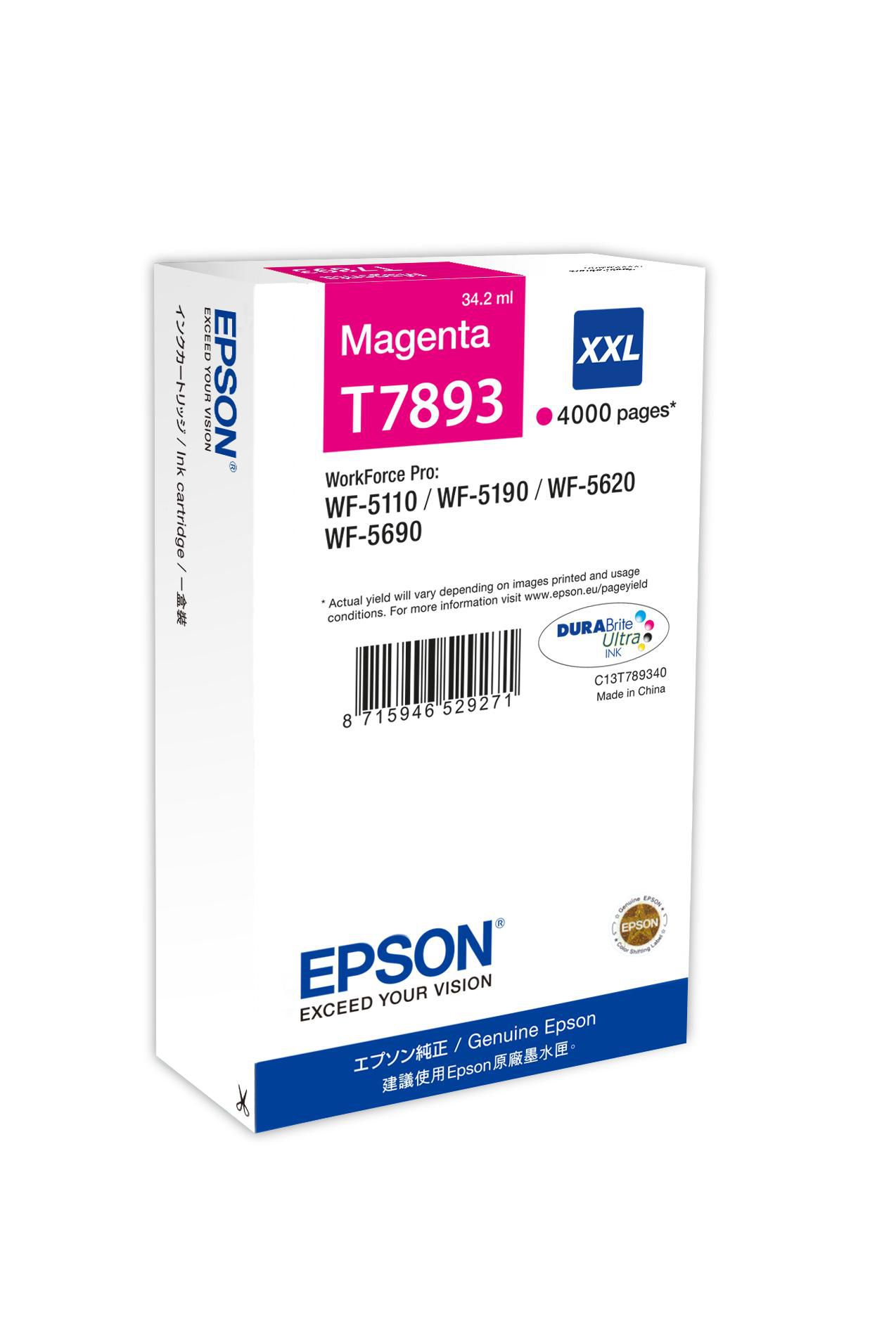 Epson C13T789340 T7893 Magenta Ink CartridgeXXL 