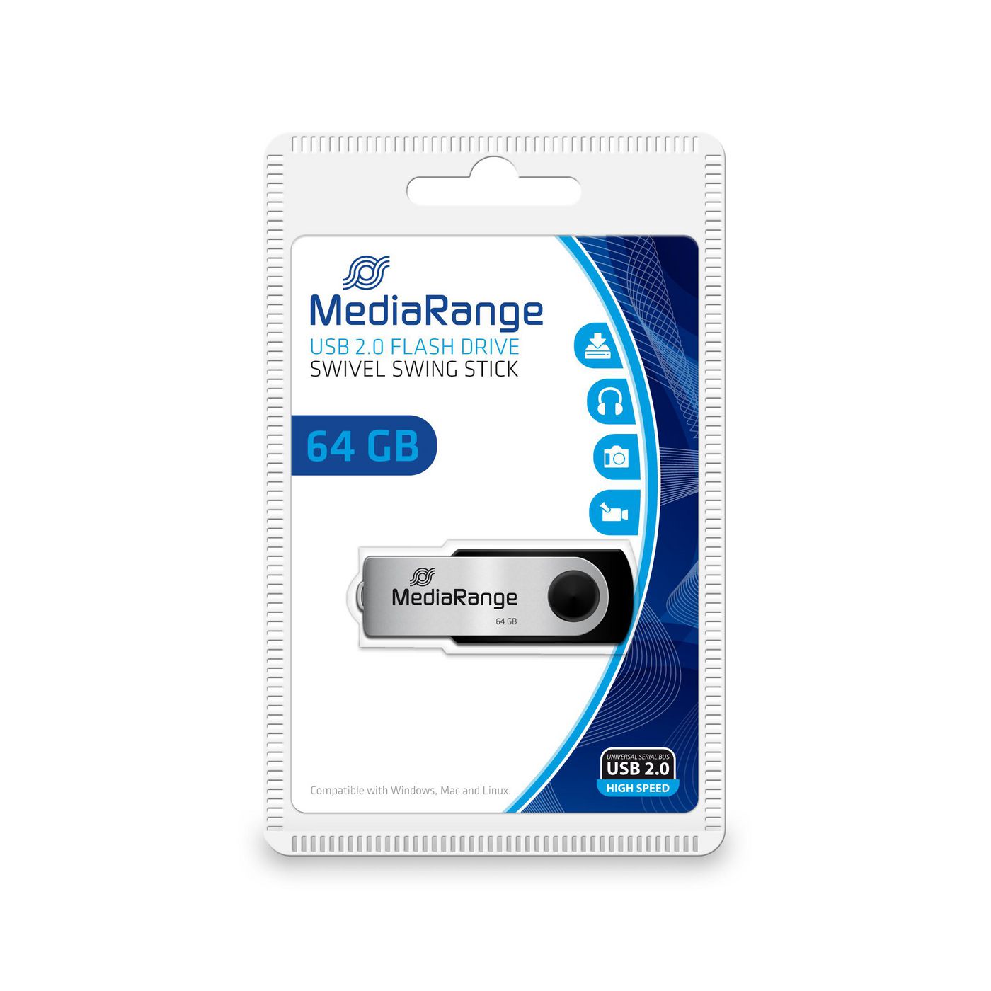 MediaRange MR912 USB-Stick 64GB USB 2.0 Flexi 