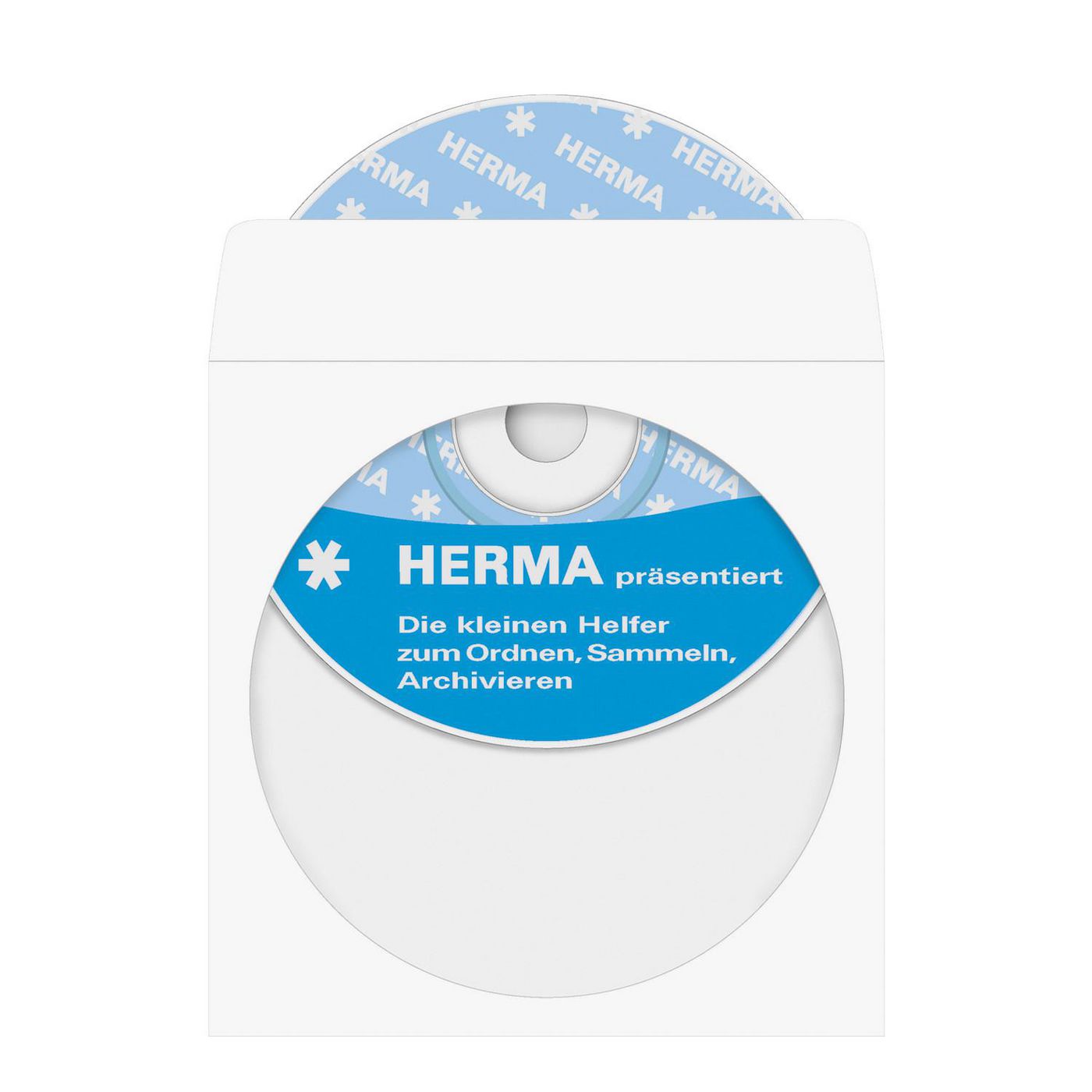 HERMA 1x100 Herma CD-Papierhüllen weiß 124x124 mm mit Klebefläche 1140