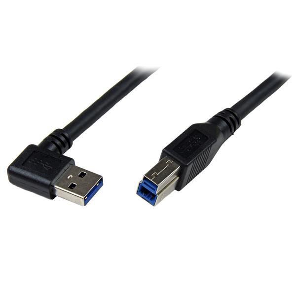 STARTECH.COM 1m USB 3.0 SuperSpeed Kabel A auf B rechts gewinkelt - Schwarz - USB3.0 Anschlusskabel