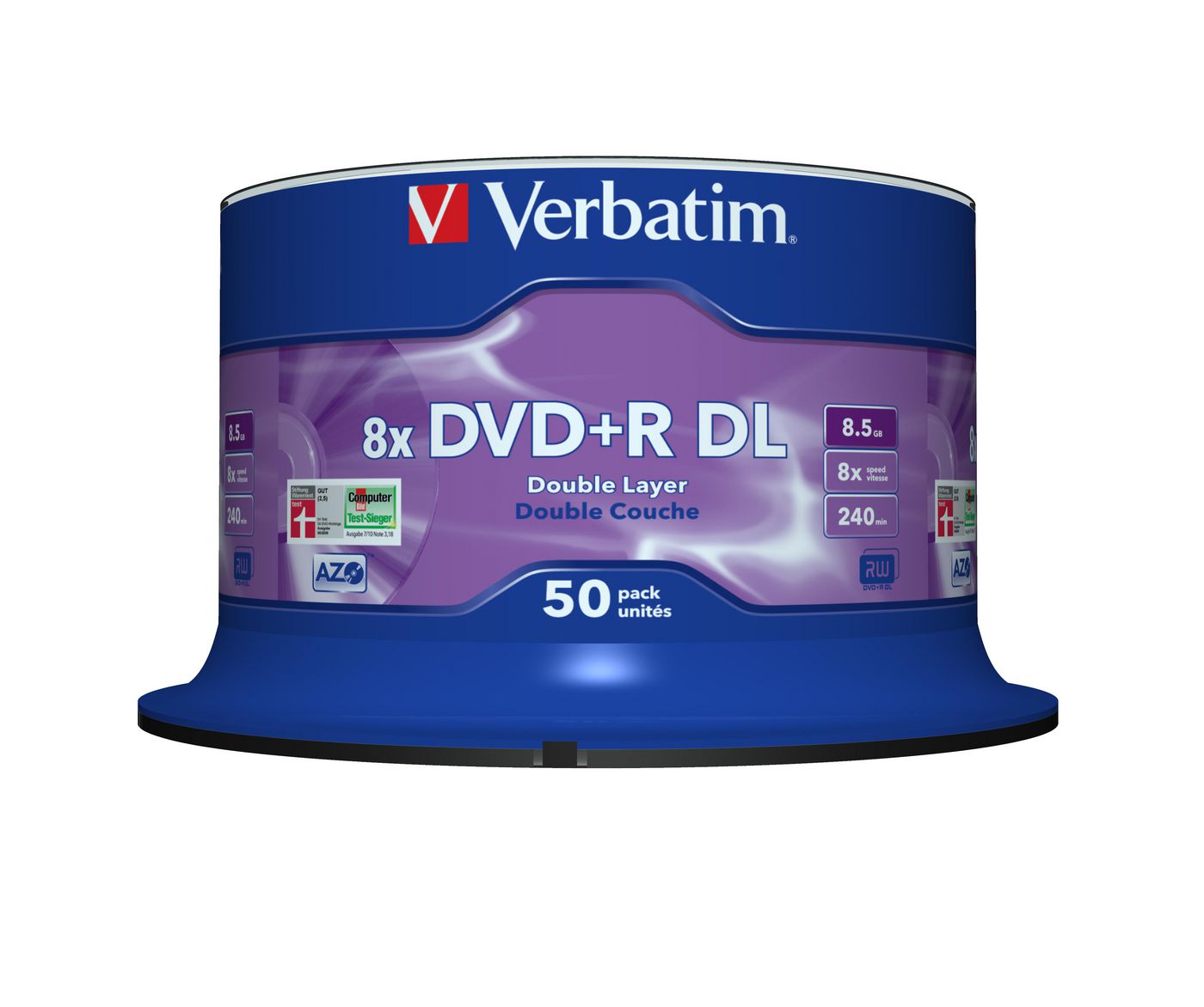 Verbatim 43758 DVD+R DL 8x Matt Silv. 50pk 