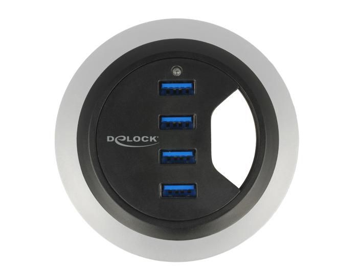DELOCK HUB USB 3.0 Tisch-Hub 60 mm 4 x USB 3.0