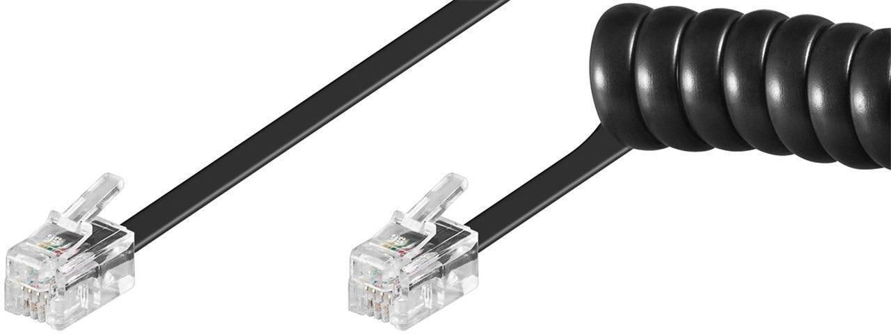 Coiled Cable - Rj10-rj10 M/m - 7m Black