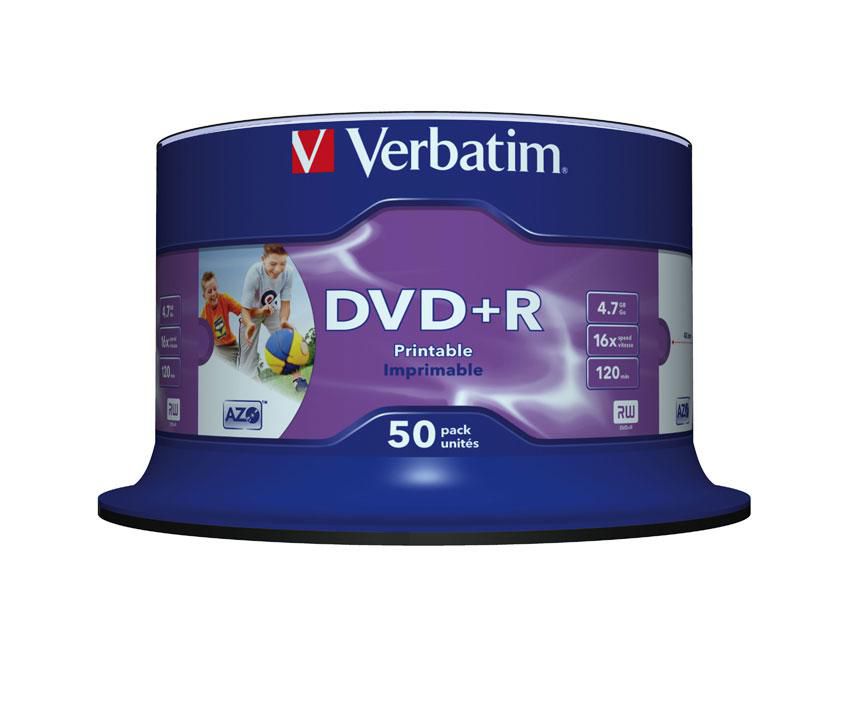 Verbatim 43512 DVD+R printable 16X Wide 4.7GB 