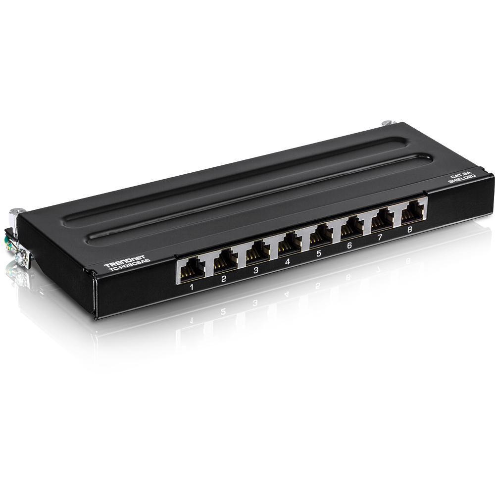 8-Port CAT6A Shielded Wall Mount Patch Panel