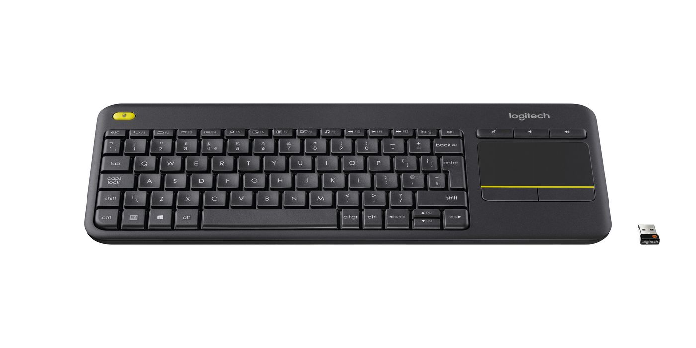 Logitech K400 Plus Tv tastiera Universale RF Wireless Slovacco Nero (WIRELESS TOUCH KEYBOARD 400PLUS - DARK - HRV-SLV - INTNL)
