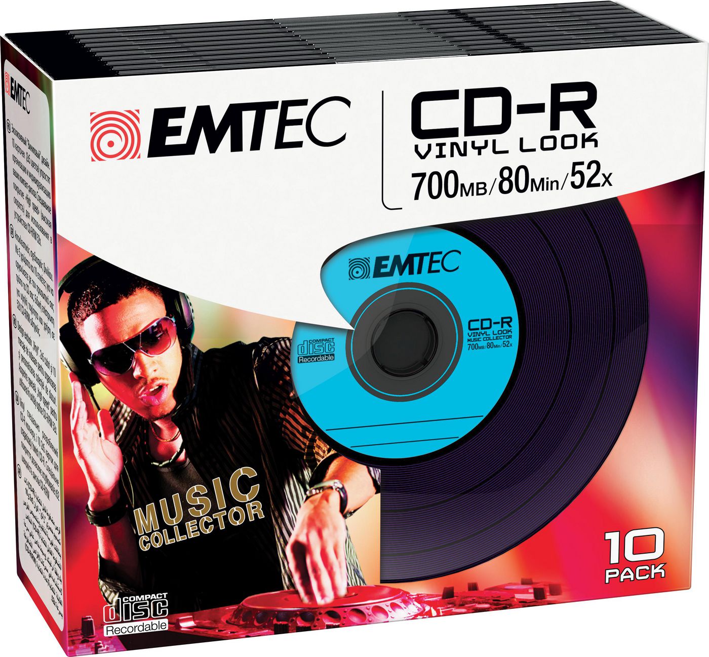 Emtec ECOC801052SLVY CD-R 700MB 10pcs 52x Vinyl 