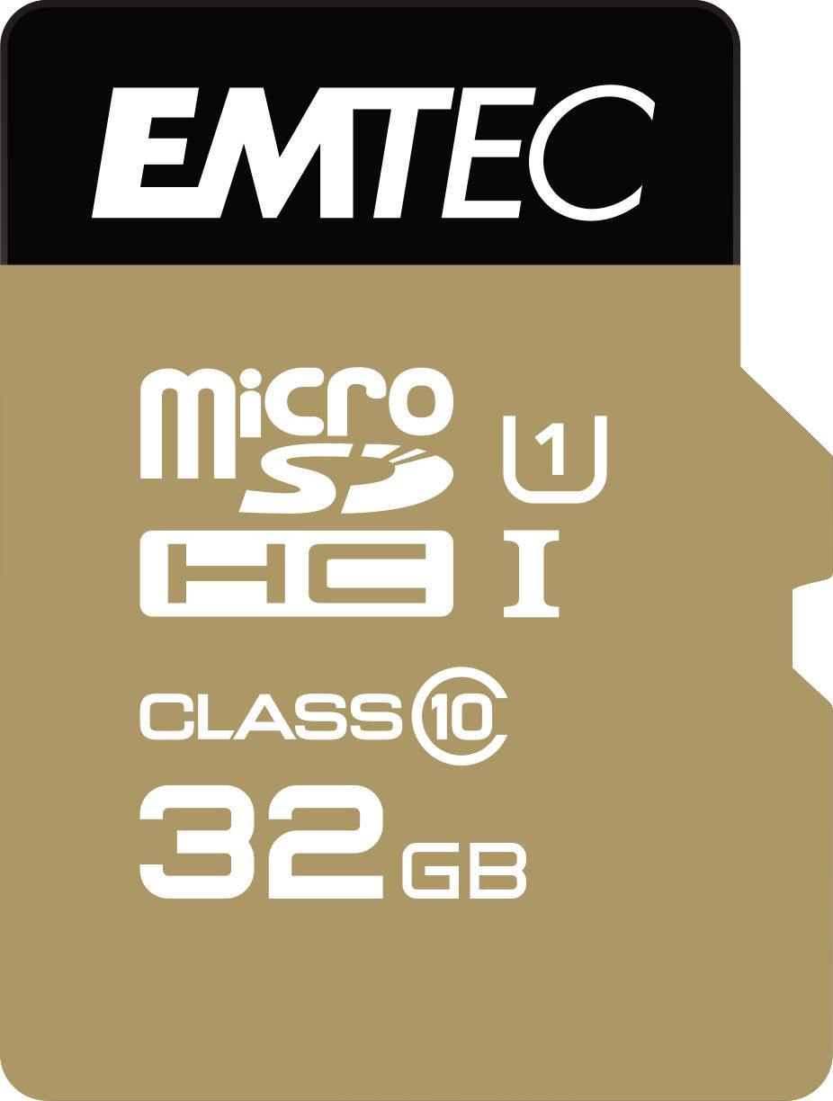 Emtec ECMSDM32GHC10GP MicroSD Card 32GB SDHC CL.10 