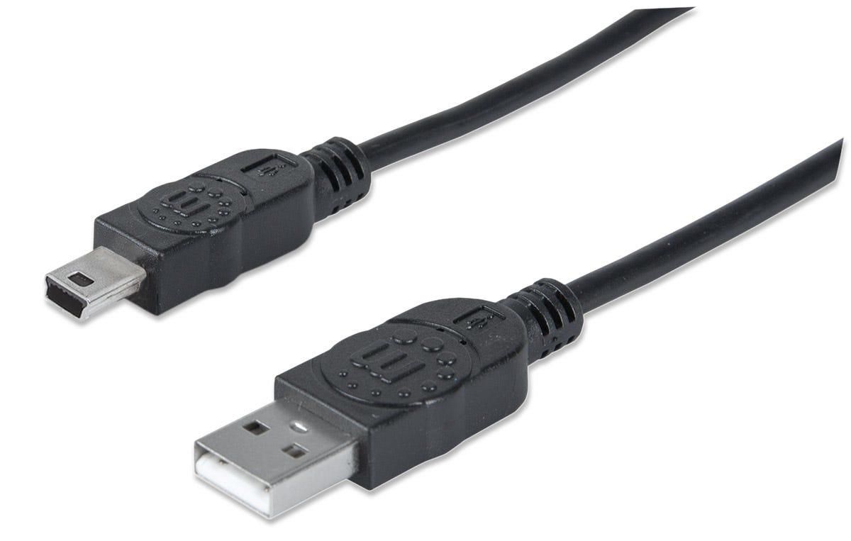 MANHATTAN USB 2.0 Anschlusskabel Typ A St.>Typ Mini 5-Pol. Stecker 1,8m