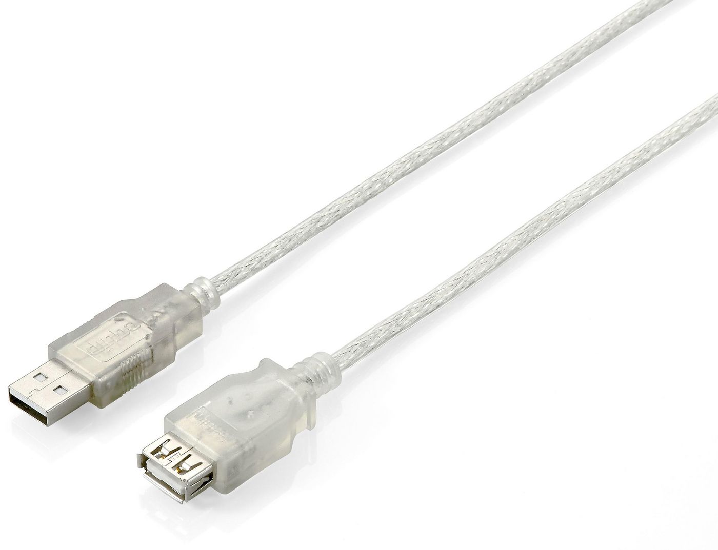 USB 2.0 Anschlusskabel Equip AA st/bu 3,0m transparent Silbe