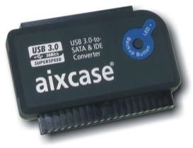Aixcase AIX-BLUSB3SI-PS USB 3.0-to-SATAIDE-Konverter 