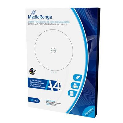 MEDIARANGE Etiketten für CD/DVD/BD MediaRange 100er Pack