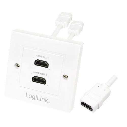 LogiLink AH0015 HDMI Adapterwall socket2-portw 