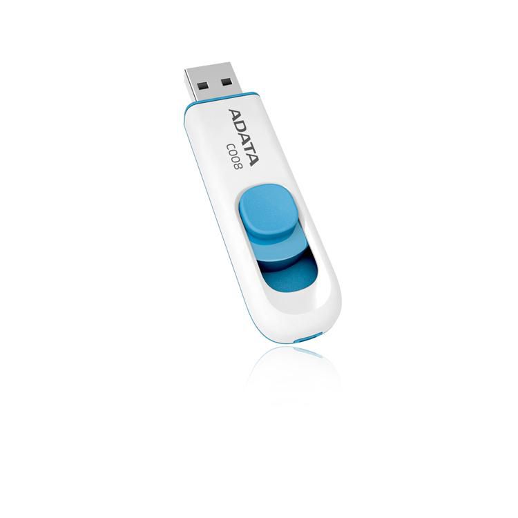 ADATA 64GB USB Stick C008 Slider USB 2.0 weis blau