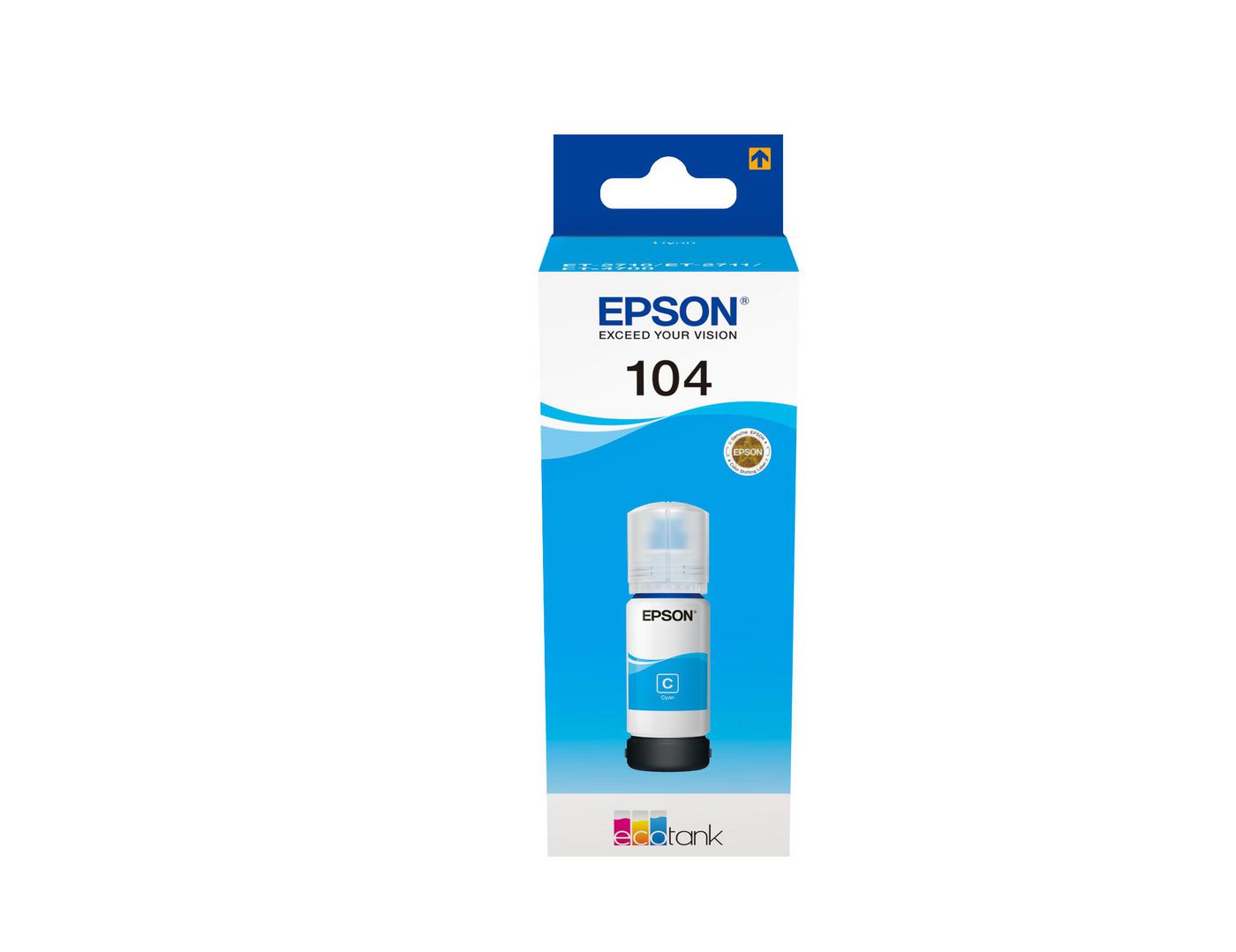 Epson C13T00P240 104 EcoTank Cyan ink bottle 