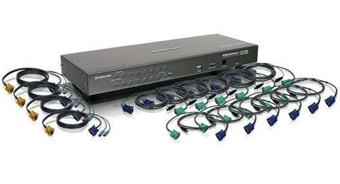 KVM Switch With Cables 16-port USB Ps/2 Combo